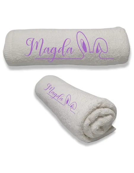 Ręcznik z Haftem Prezent Wielkanoc Zajączka Personalizowany