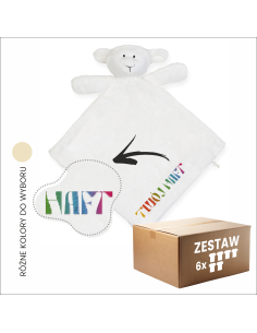 Dziecięca kołderka z jagnięciem Pluszak Logo Miś Zabawka Niemowlak 35x32cm 6 sztuk