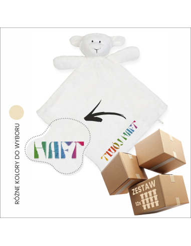 Kołderka dla dziecka z jagnięciem Personalizacja Pluszak Do kołyski Dla dzieci 35x32cm 12 sztuk