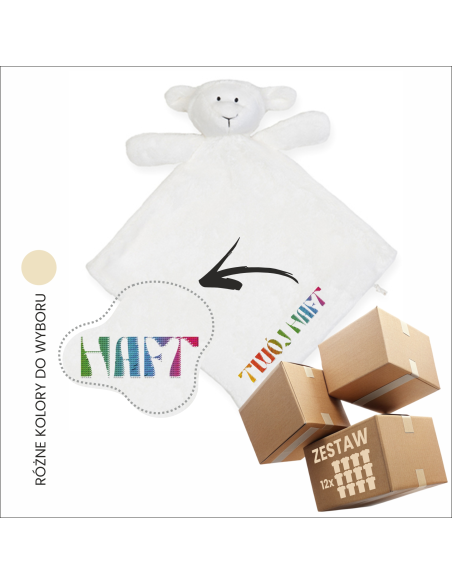 Kołderka dla dziecka z jagnięciem Personalizacja Pluszak Do kołyski Dla dzieci 35x32cm 12 sztuk