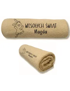 Ręcznik z Haftem Prezent na Wielkanoc na Zajączka na Prezent