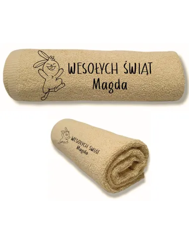 Ręcznik z Haftem Prezent na Wielkanoc na Zajączka na Prezent