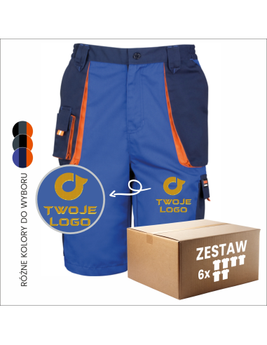 Spodnie krótkie robocze Twój Napis Twoje logo Odzież firmowa Robocze Wiele kieszeni 6 sztuk