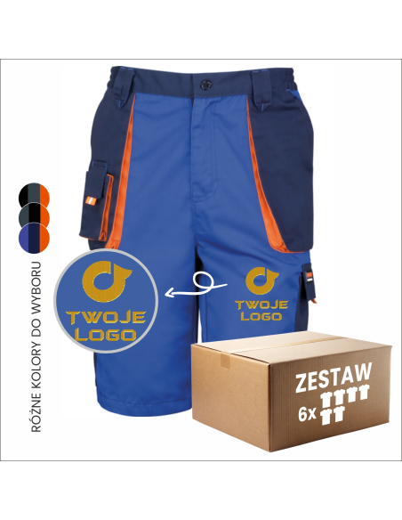 Spodnie krótkie robocze Twój Napis Twoje logo Odzież firmowa Robocze Wiele kieszeni 6 sztuk