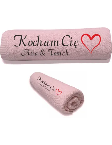Ręcznik z Haftem Prezent na Walentynki Imieniem na Prezent