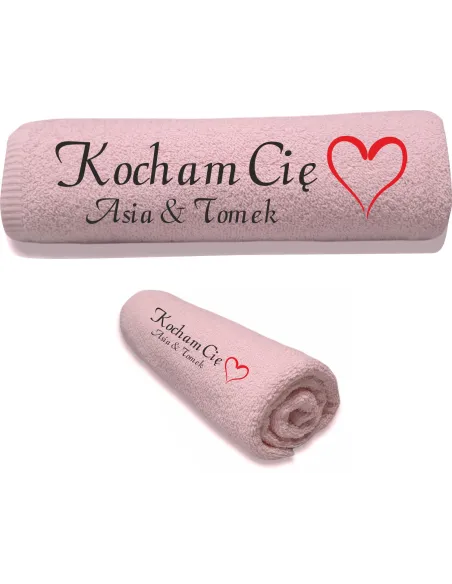 Ręcznik z Haftem Prezent na Walentynki Imieniem na Prezent