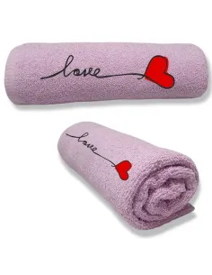 Ręcznik z Haftem Prezent Walentynki Love Serce na Prezent