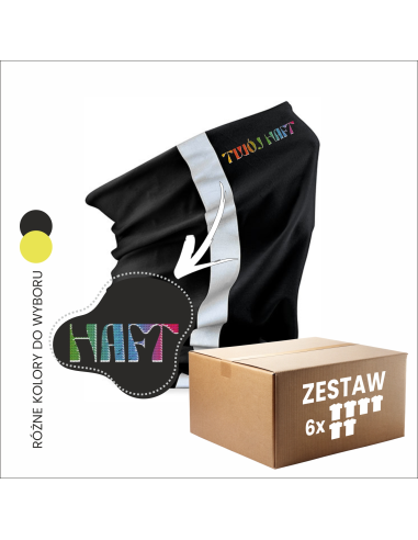 Komin odblaskowy Odzież reklamowa Odzież firmowa Twoje logo haft 6 sztuk