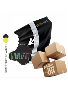 Komin Odzież odblaskowa REKLAMA Twój napis LOGO Haft Chusta 12 sztuk