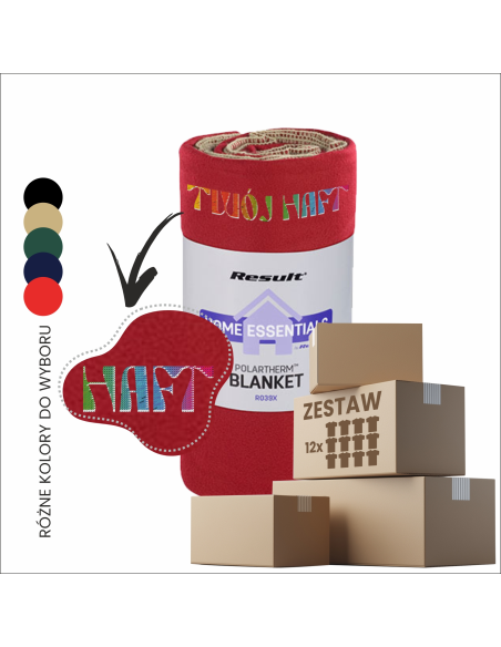 Koc personalizowany z TWOJĄ GRAFIKĄ  LOGO FIRMY 12 SZTUK