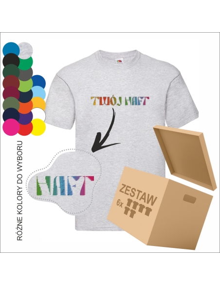 Koszulka  Z twoim Logo  Odzież reklamowa Napis Grafika Haft 12 sztuk