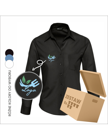 Personalizowana damska koszula z TWOIM LOGO FIRMY twój projekt haft 6 szt