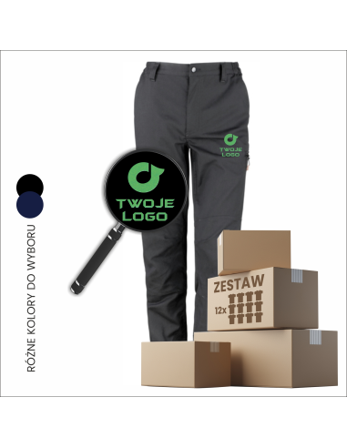 Personalizowane spodnie robocze z haftem logo TWOJA GRAFIKA 12 sztuk