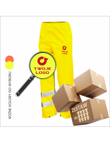 Personalizowane spodnie odblaskowe Odzież robocza TWOJE LOGO 12 sztuk
