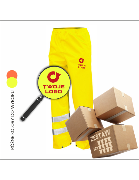 Personalizowane spodnie odblaskowe Odzież robocza TWOJE LOGO 12 sztuk