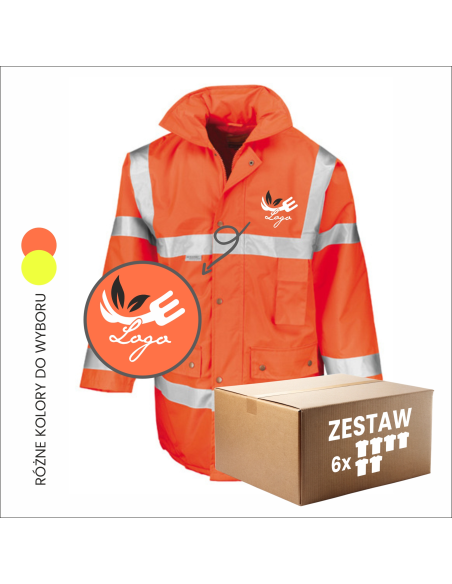 Personalizowana kurtka odblaskowa do pracy TWÓJ PROJEKT 6 sztuk