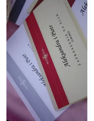 Zaproszenia Eleganckie Personalizowane Ślubne Vintage Dl