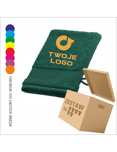 Rękawica do mycia ciała PREZENT Z TWOJĄ GRAFIKĄ twój projekt logo 6 sztuk