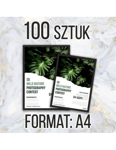 Plakaty A4 100 sztuk + Projekt Gratis Plakaty Reklamowe