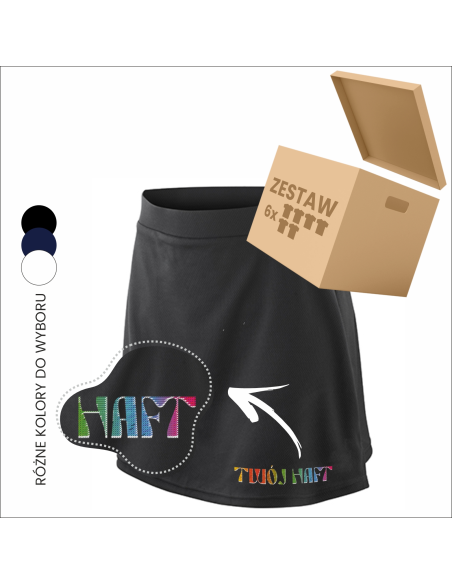 Personalizowane spódnico-spodenki TWÓJ PROJEKT odzież sportowa 6 sztuk