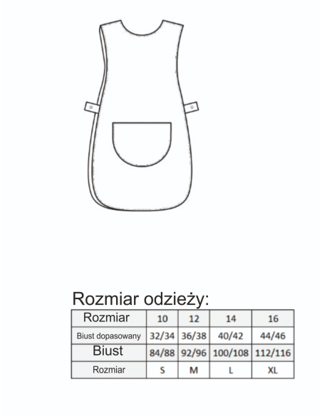 Damski fartuch roboczy z haftem TWÓJ PROJEKT LOGO 6 sztuk