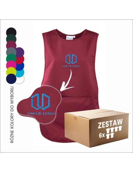 Fartuch do pracy PERSONALIZOWANY HAFT Twoje logo firmy 12 sztuk