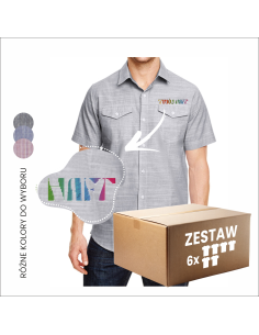 Koszula casualowa z personalizowanym haftem LOGO FIRMY Reklama 6 sztuk
