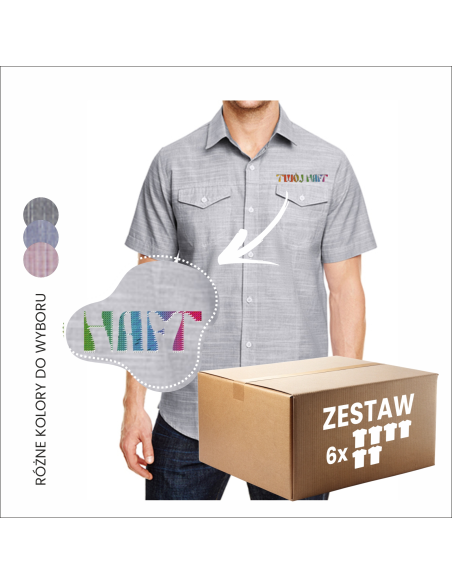 Koszula casualowa z personalizowanym haftem LOGO FIRMY Reklama 6 sztuk