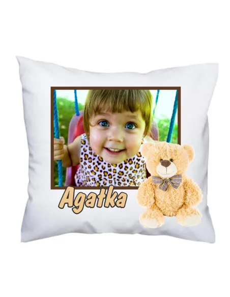 Poduszka – Zdjęciem Nadrukiem Miś Foto Prezent Dziadków