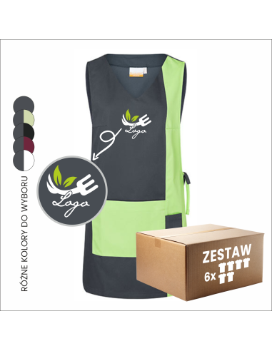Damski fartuch wiązany TWÓJ HAFT Twój projekt Logo Gastronomia 