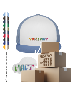 Czapka z daszkiem z haftem TWOJE LOGO FIRMY Twoja grafika 12 sztuk