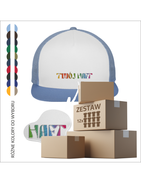Czapka z daszkiem z haftem TWOJE LOGO FIRMY Twoja grafika 12 sztuk