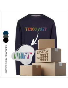 Męski sweter PERSONALIZOWANY HAFT Logo Twoja grafika 12 sztuk