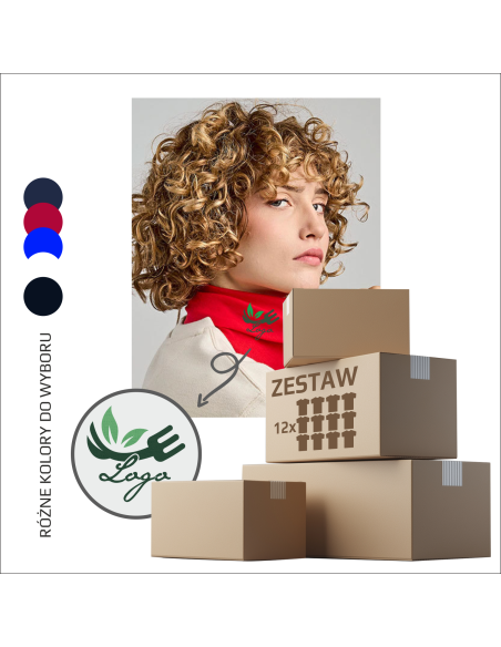 Jednokolorowy komin ochronny na szyję TWOJA GRAFIKA Logo 12 sztuk