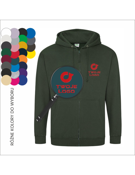 Personalizowana bluza na zamek z kapturem HAFT LOGO Twój projekt 6 sztuk 