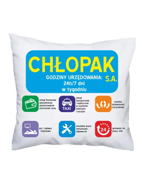 Poduszka z Nadrukiem Chłopak Sa Prezent Chłopaka Faceta