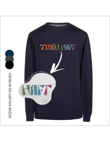 Ciepły męski sweter TWÓJ PROJEKT Twoje Logo Firmy Haft 6 sztuk