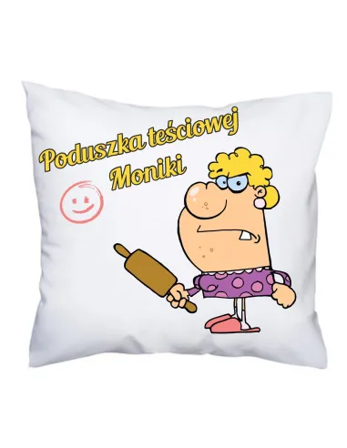 Poduszka z Nadrukiem Prezent dla Teściowej Imię Super