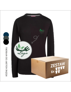 Ciepły damski sweterek z haftem TWOJA GRAFIKA Twoje logo 6 sztuk