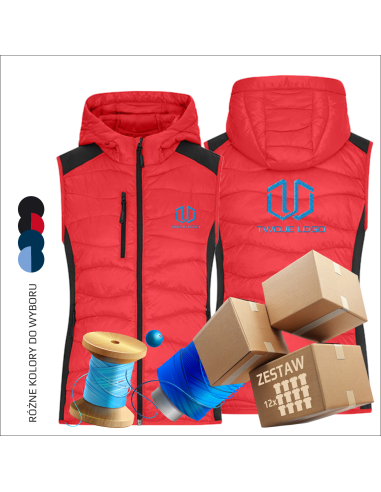 Kamizelka damska z kapturem LOGO TWOJEJ FIRMY personalizacja 12 sztuk