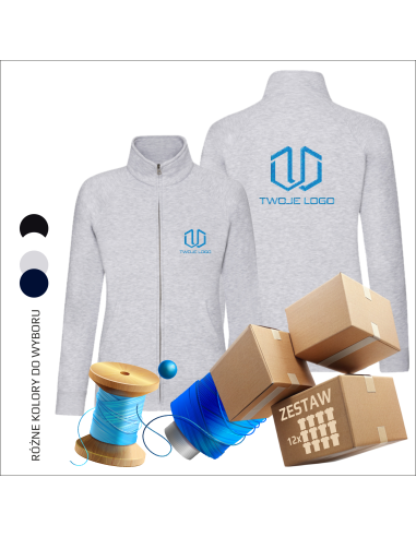 Damska bluza bez kaptura TWOJE LOGO FIRMY Twoja grafika 12 sztuk