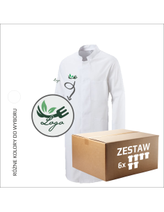Męski fartuch medyczny TWOJA GRAFIKA Twoje Logo Firmy 6 sztuk