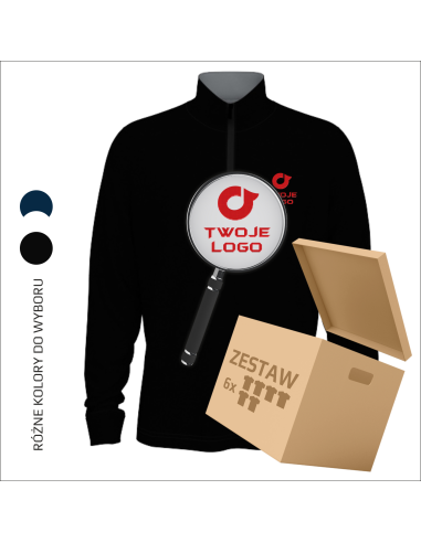 Męski sweter z krótkim zamkiem TWOJE LOGO FIRMY Twoja grafika 6 sztuk