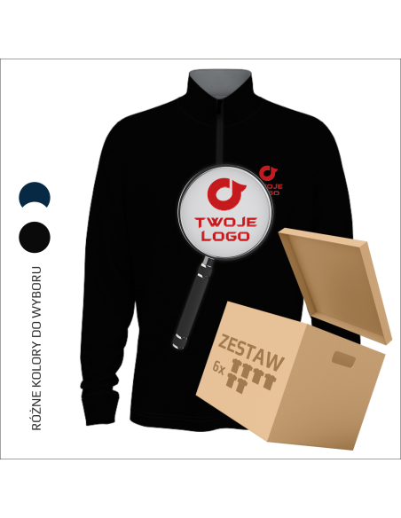 Męski sweter z krótkim zamkiem TWOJE LOGO FIRMY Twoja grafika 6 sztuk