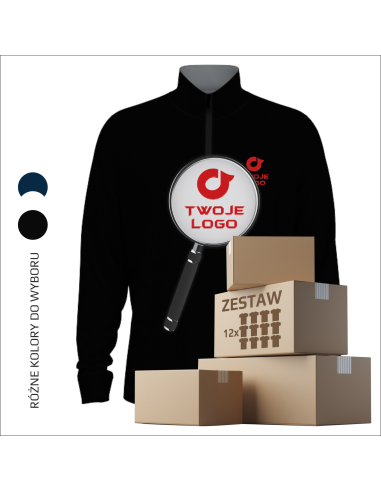 Męski sweter z krótkim zamkiem TWOJE LOGO FIRMY Twoja grafika 6 sztuk
