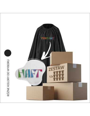 Peleryna FRYZJERSKA Z własnym HAFTEM Logo FRIMOWE Twoja GRAFIKA