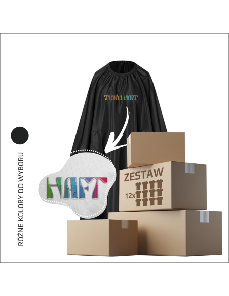Peleryna FRYZJERSKA Z własnym HAFTEM Logo FRIMOWE Twoja GRAFIKA
