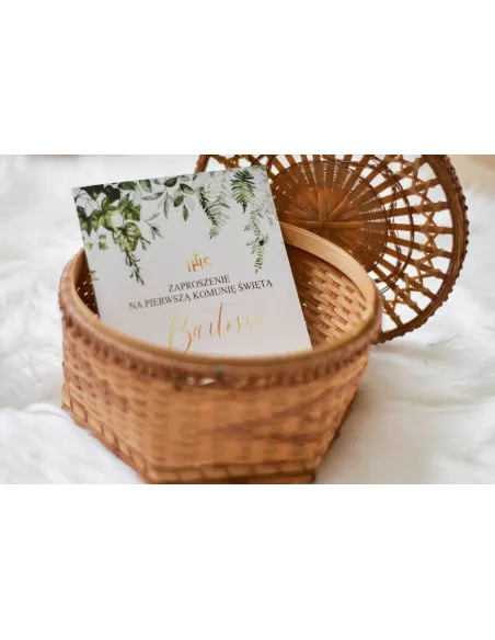 Zaproszenia – Botaniczne Zaproszenia Komunie Drukowane