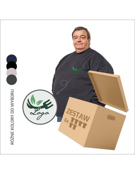 Odzież REKLAMOWA Sweter MĘSKI Z Własną GRAFIKĄ Haft z LOGO Firmy 6 sztuk