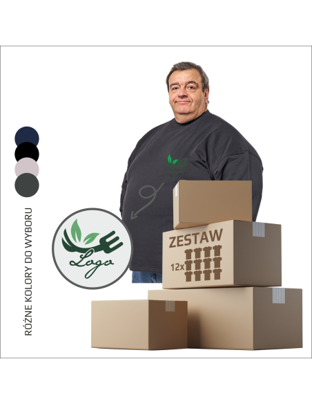 Sweter MĘSKI Odzież Reklamowa Dla Firmy Indywidualna GRAFIKA LOGO 12 sztuk